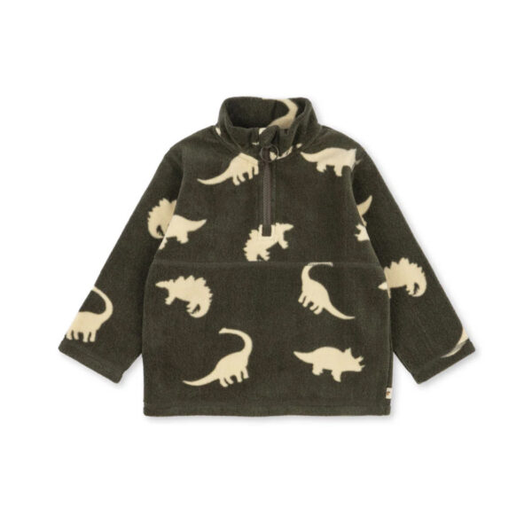 Tavi fleece sweatshirt grs - dino silhouette - KONGES SLOEJD