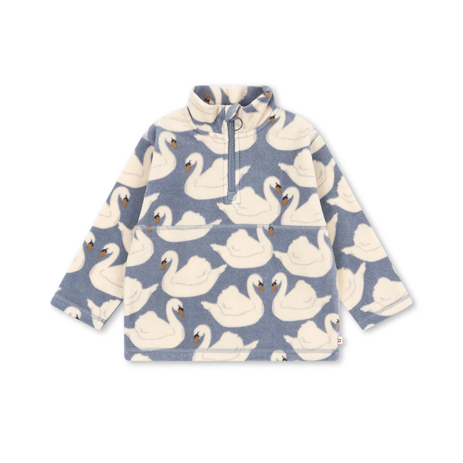 Tavi fleece sweatshirt grs - swan - KONGES SLOEJD