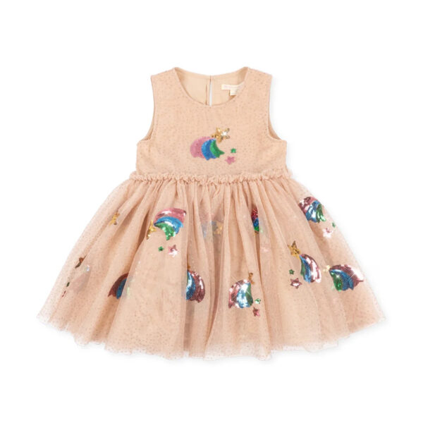Yvonne dress grs - rainbow star - KONGES SLOEJD